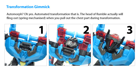 Transformers Prime Rumble: transformation gimmicks